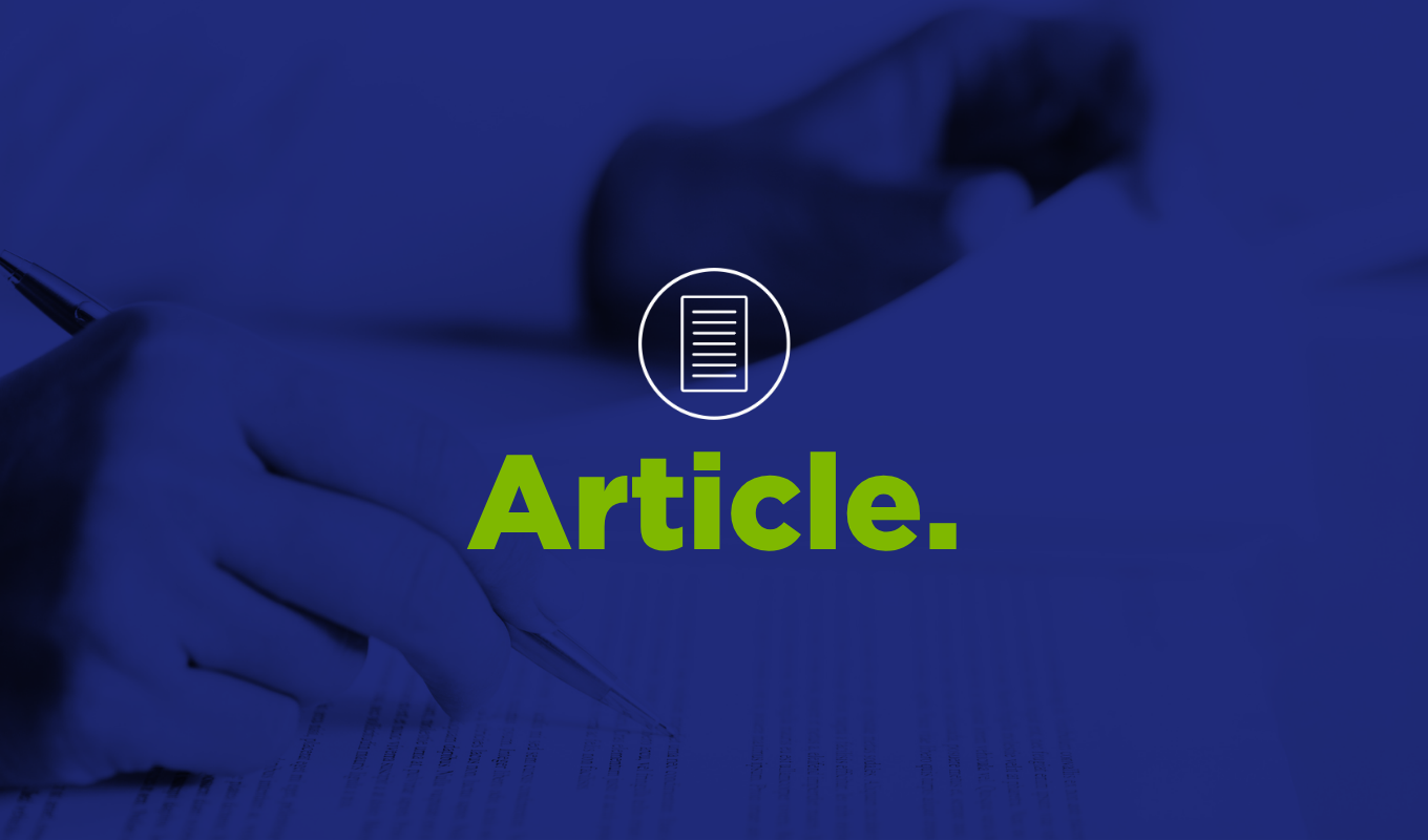 Healthcare article graphic showing a document being signed with a document icon and green "Article." text.