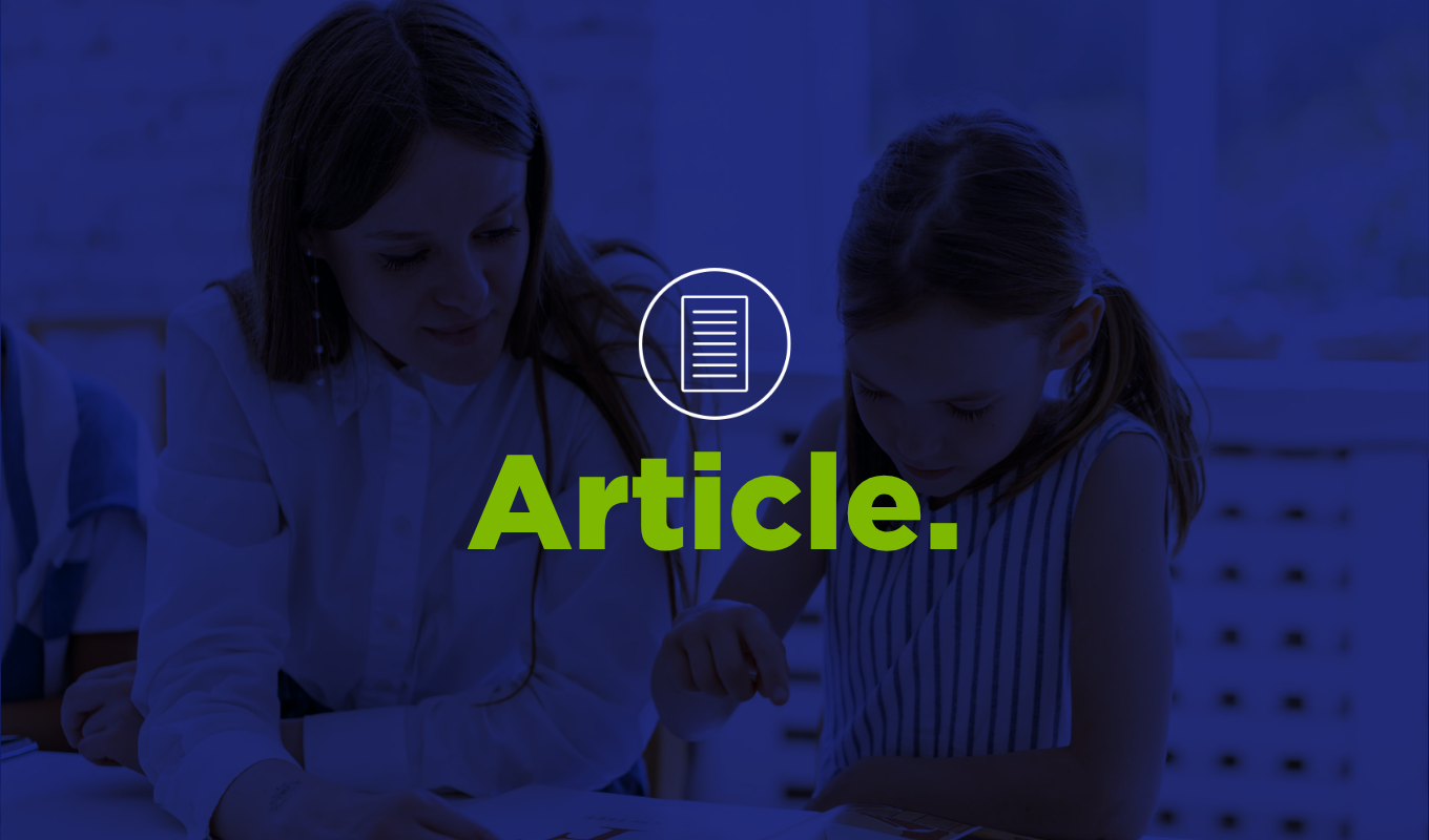 Article thumbnail showing an adult assisting a child with reading or schoolwork.