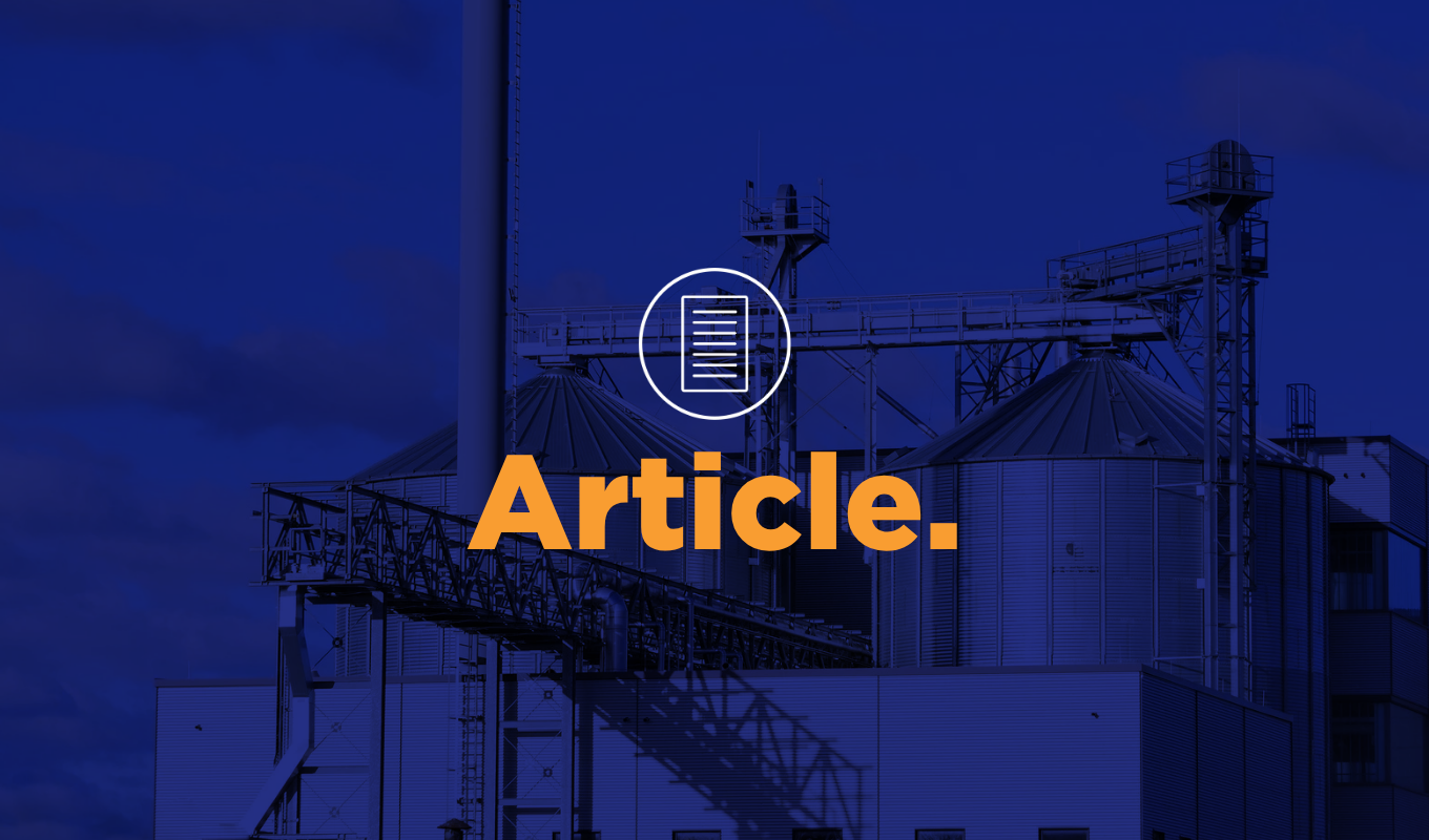 Article thumbnail featuring industrial grain silos and processing equipment at a manufacturing facility.