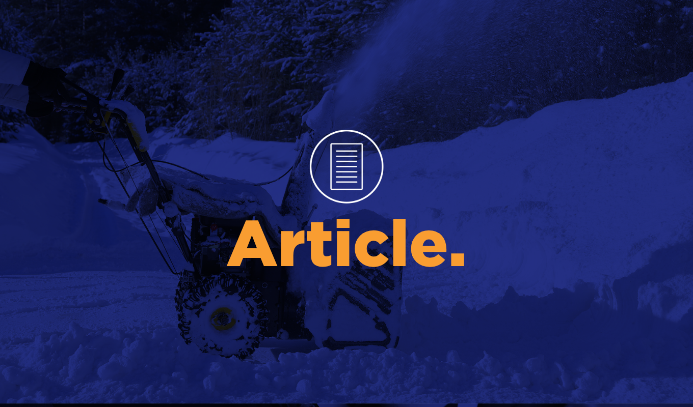 Article thumbnail featuring a snowblower clearing deep snow along a winter pathway.