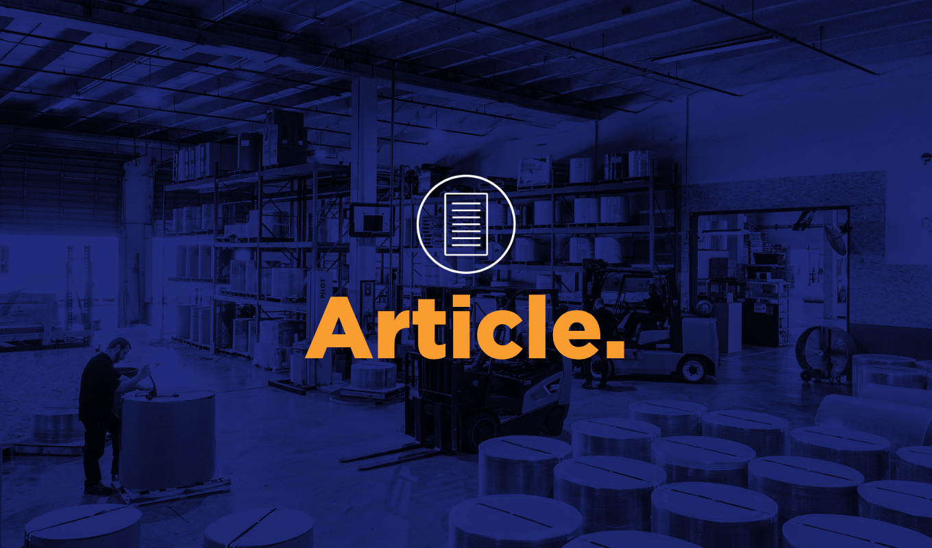 Article thumbnail showing an industrial warehouse with materials and forklifts.