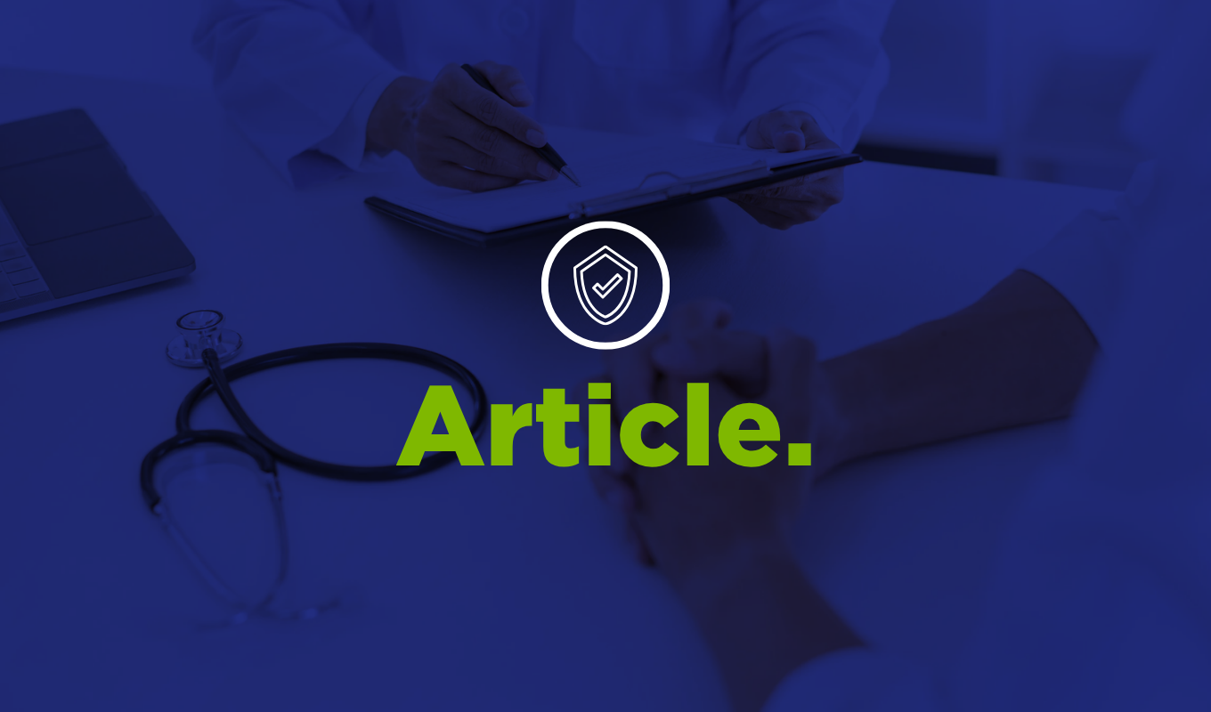 Healthcare provider reviewing paperwork with a patient during a biometric screening or preventive care visit.